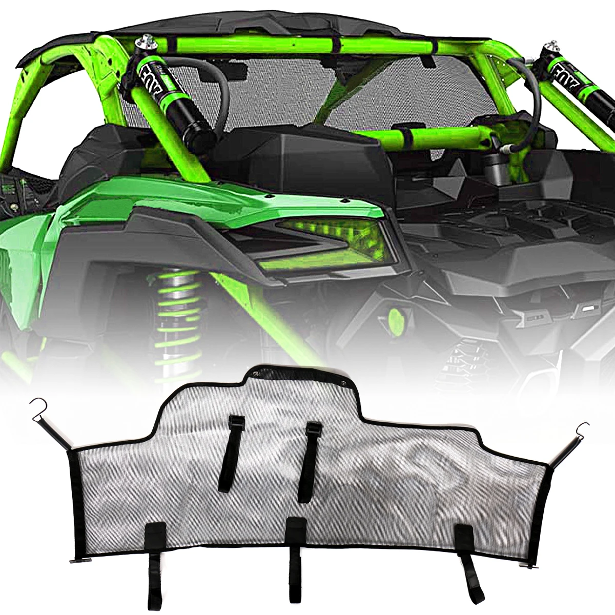 Rear Black Windscreen Mesh Fit For Can-Am Maverick X3 Max R 2017-2023 Models