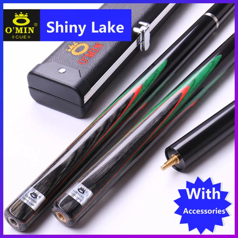 

2018 NEW OMIN Shiny Lake Billiards 3/4 Snooker Cue 10mm Tip with Snooker Cue Case Set China Black 8