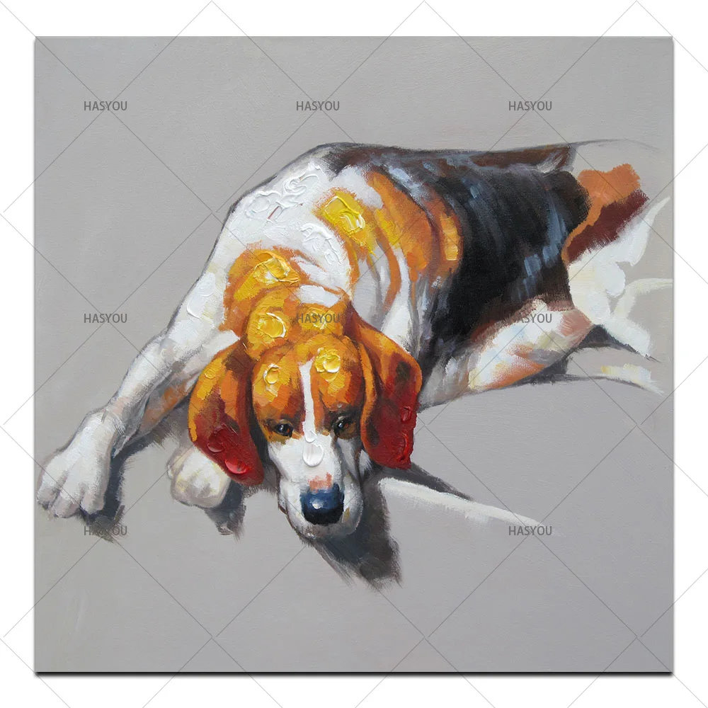 HASYOU Frameless picture on wall acrylic oil painting Hand painted Dog Oil Paintings Animal abstract dog drawing gift paint