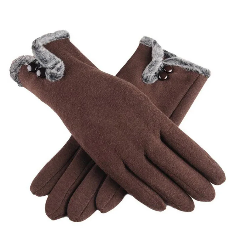 Gants chauds en velours et cachemire pour femme, en coton, pour écran tactile, en dentelle, pour doigt entier, Non inversé, G82, nouvelle collection automne hiver