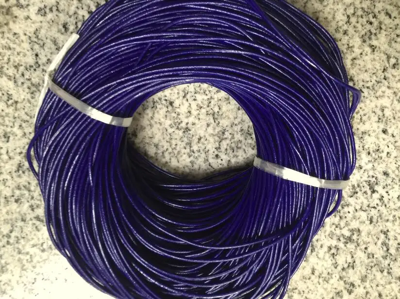 

100Meters 2mm Dark Blue Real leather cord Round Genuine leather Cord Thread Wire For Bracelet Necklace Jewelry Design