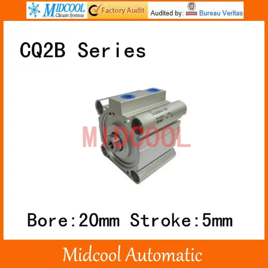 

CQ2B20-5D double acting single pole magnetic thin aluminum cylinder thread bore 20mm stroke 5mm SMC type cylinder