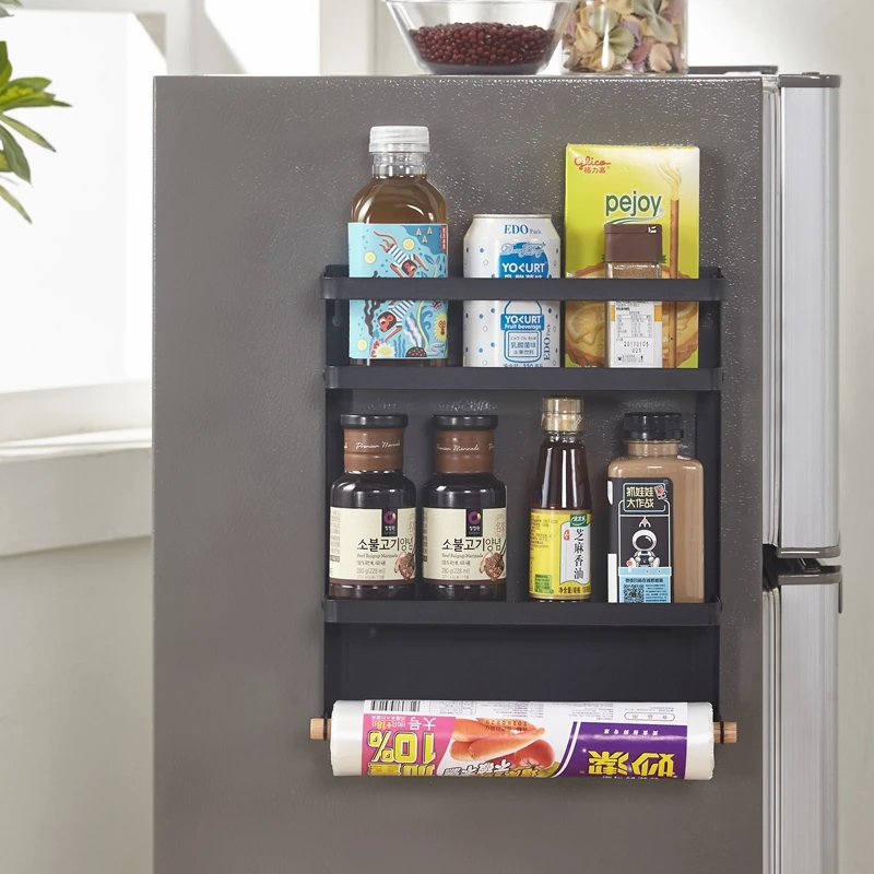 

Magnetic Refrigerator Side Rack Shelf Multi-Layer Kitchen Sidewall Holder Kitchen Supplies Household Multi-layer Fridge Storage