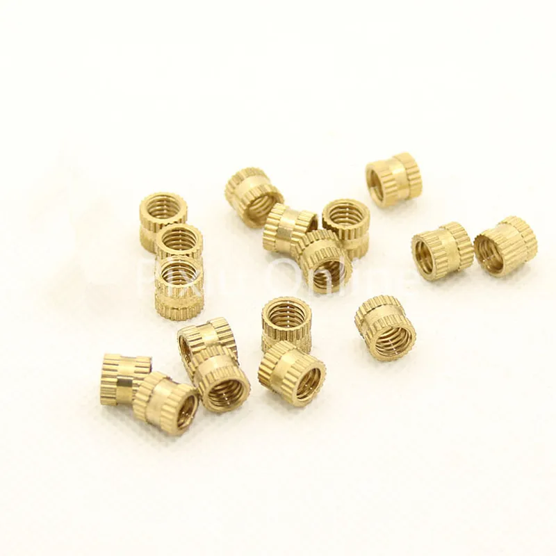 50PCS ST192b M3*3/4/5/6/7/8*5mm Injection Molding Brass Nut Bi-pass Knurled Nuts Copper Insert Knurling tools