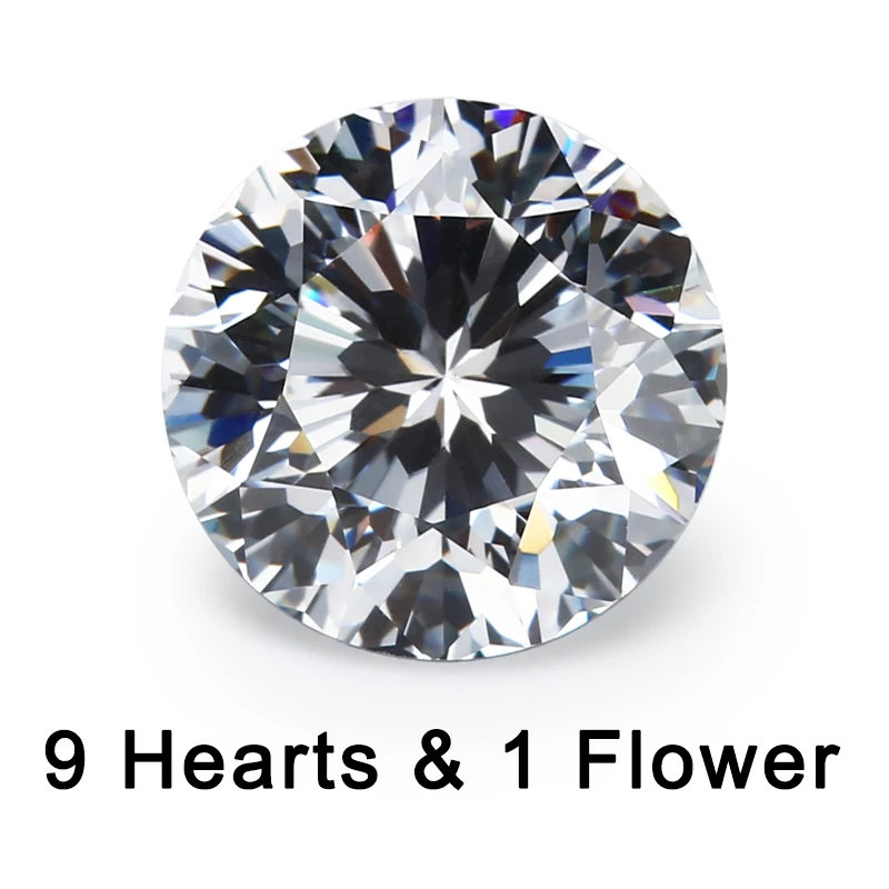 

9 Hearts And 1 Flower Cut 4~10mm Loose CZ 5A White Cubic Zirconia Beads Stone Zircon Synthetic Gemstone