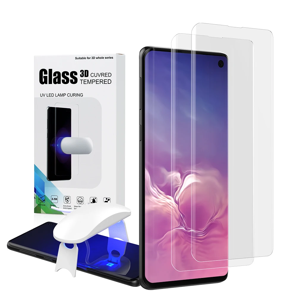 

Screen Protector with fingerprint unlock for Samsung Galaxy S10 UV Glass film full cover for S10+ S10 5G tempered glass