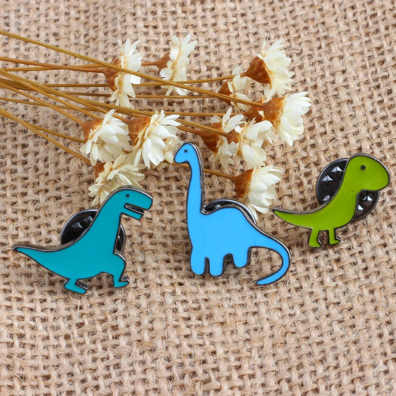 5 pcs /set Fashion Cartoon Dinosaur Enamel Brooch Mini Cute Animal Brooches Pins Clothes Hat Decoration Jewelry For Men Women