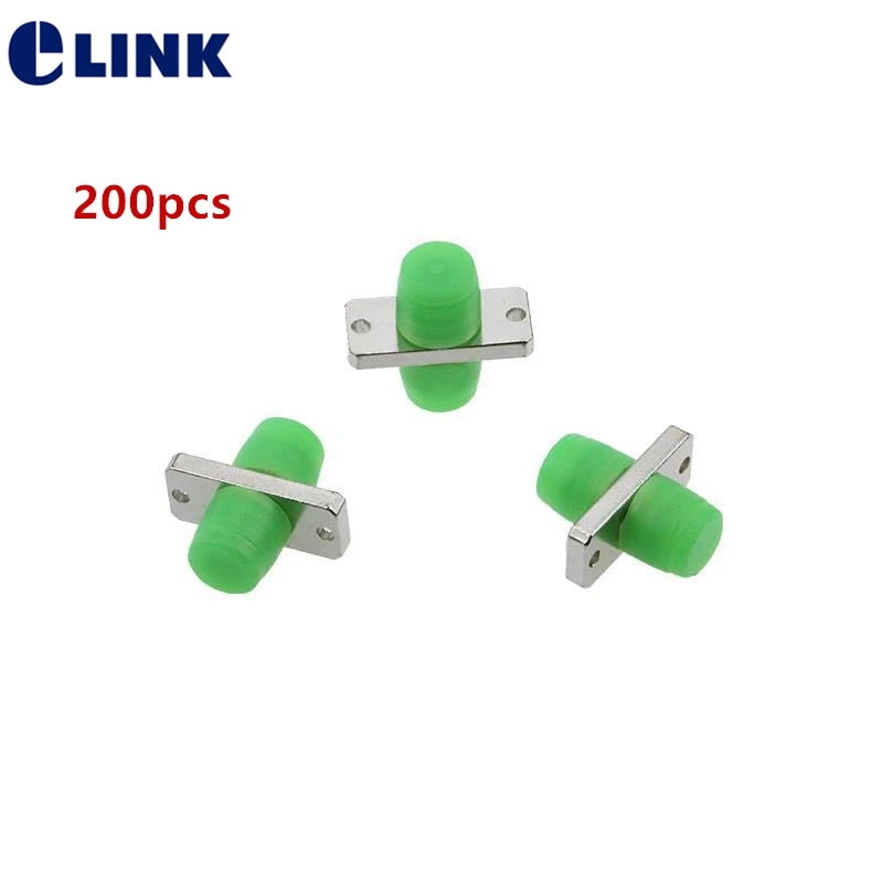 FC fiber adapter Simplex Rectangular type green red dust cap optical fibre coupler ceramic sleeve connector ELINK 200PCS