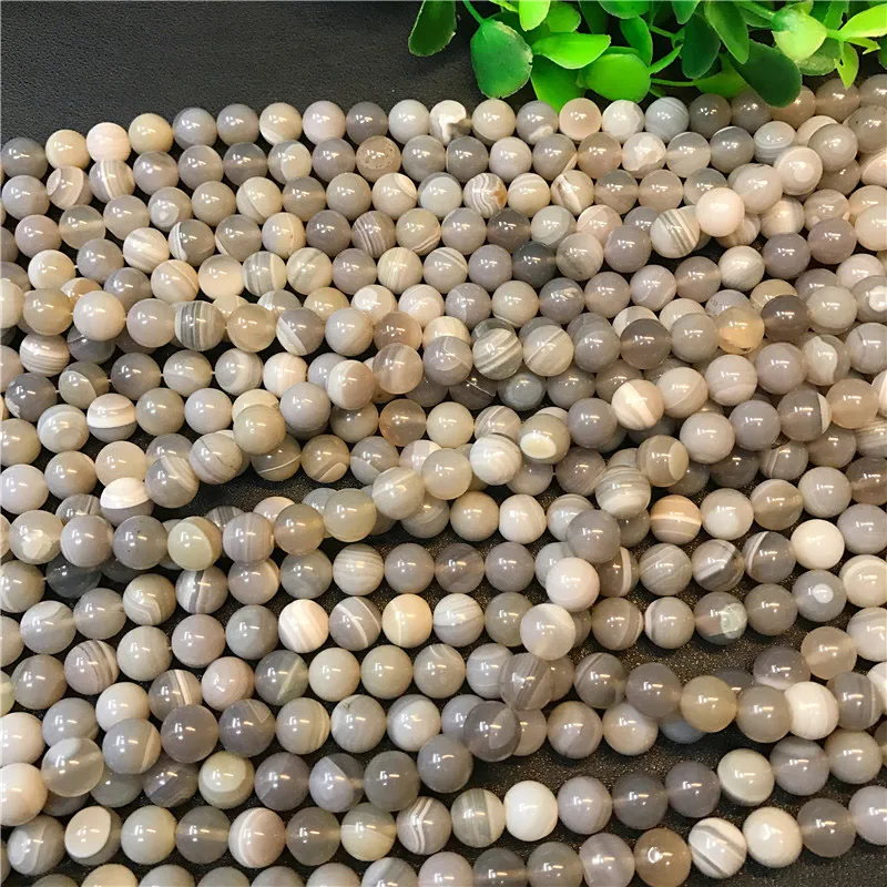 6-12mm Natural Round Gray Agate Banded Agate Stripe Onyx Beads For Jewelry Making Beads 15\'\' Needlework DIY Beads Trinket