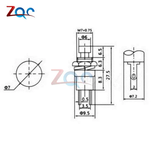 5Pcs PBS-110 2 Pins ON/OFF Push Button Switch Mini Lockless Momentary Switch for RC Toy Red Black Blue Yellow Green