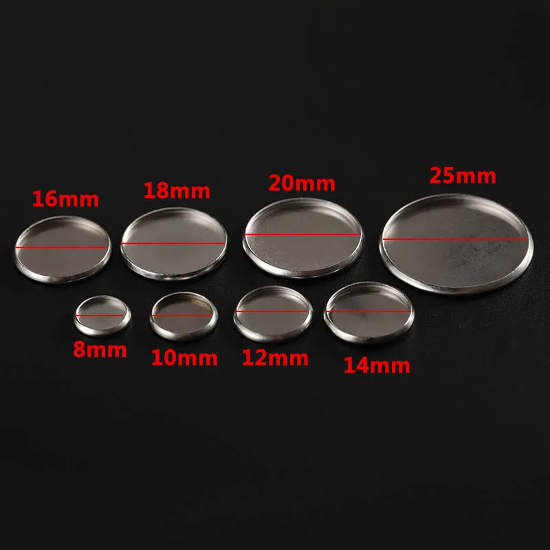 30pcs Stainless Steel Round Cameo Base Fit 6-30mm Blank Settings Cabochon Base Bezel Tray DIY Bracelet Necklace Jewelry Making