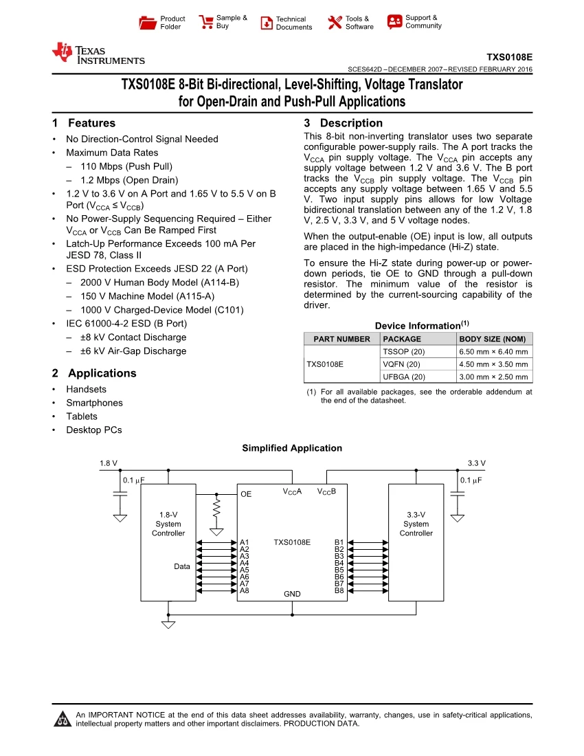 شحن مجاني TXS0108EPWR YF08E الجهد مستويات 8B بدير Vltg-مستوى المترجم 100% جديد الأصلي 5 قطعة/1 الكثير
