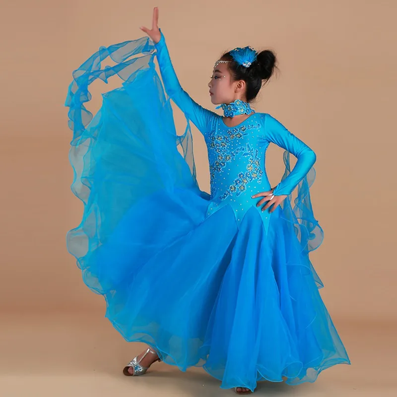 Fairy V-Neck Pink Girls Ballroom Dance Dresses For Kids Waltz Dresses Standard Dance Dress Kids Dance Wear Ball Dress Princess