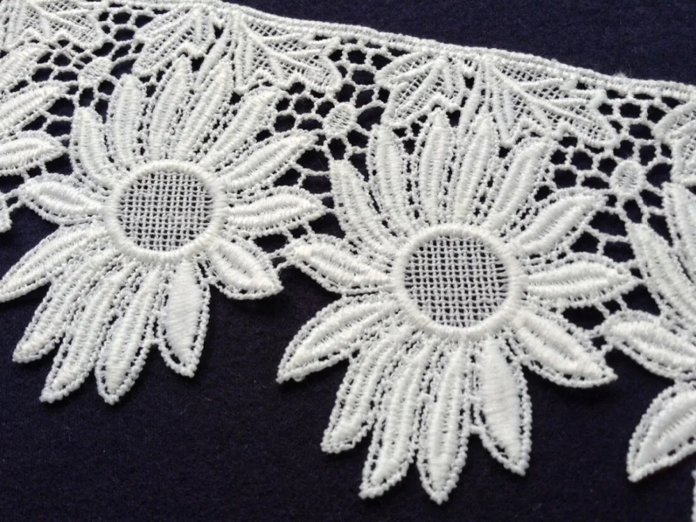 8cm wide milk fibre flower embroidery lace trim,Eco-Friendly soft touch flower lace trimmings XERYzx150422-13