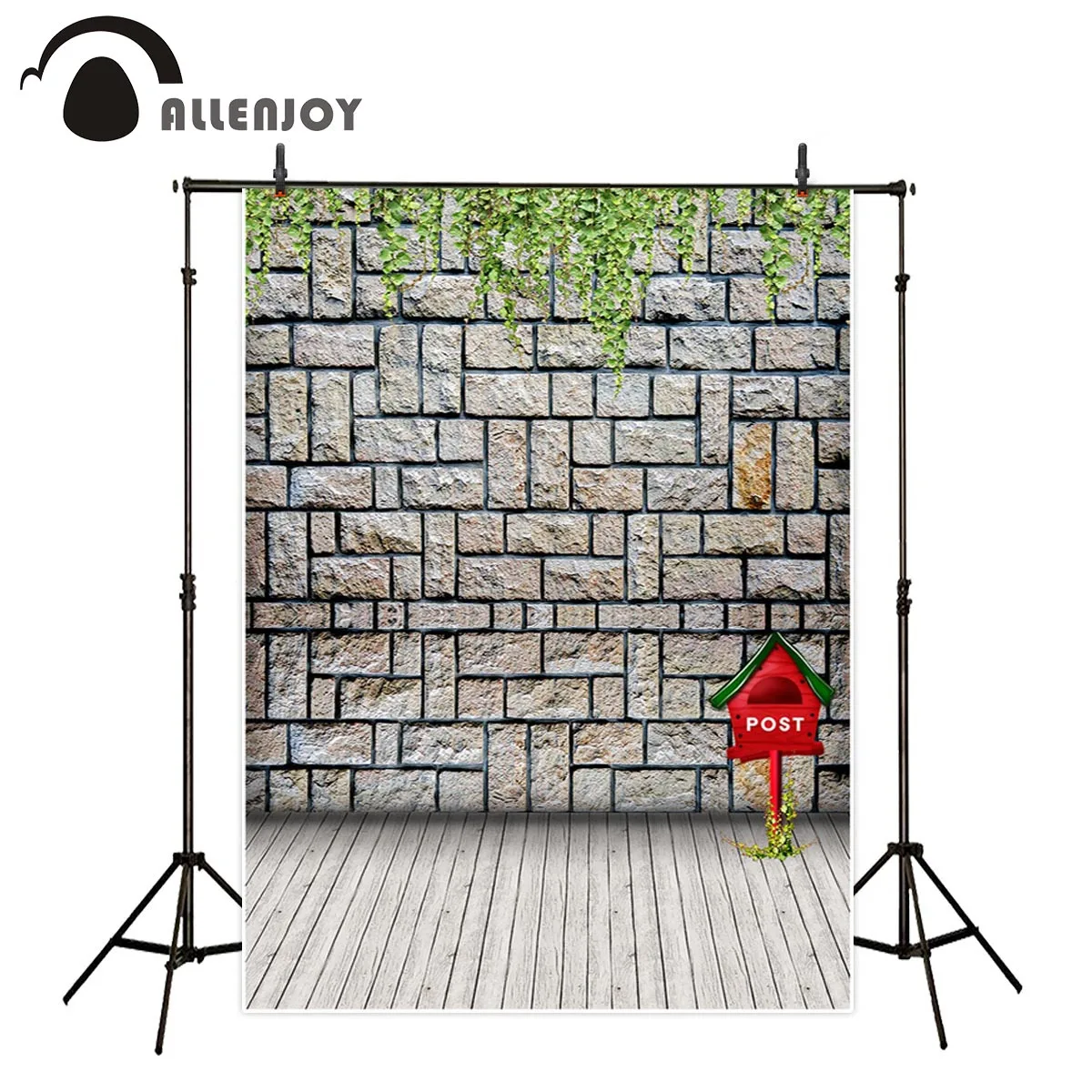 Allenjoy photography backdrop postbox brick wood floor bush wedding background photobooth photophone photo studio photocall