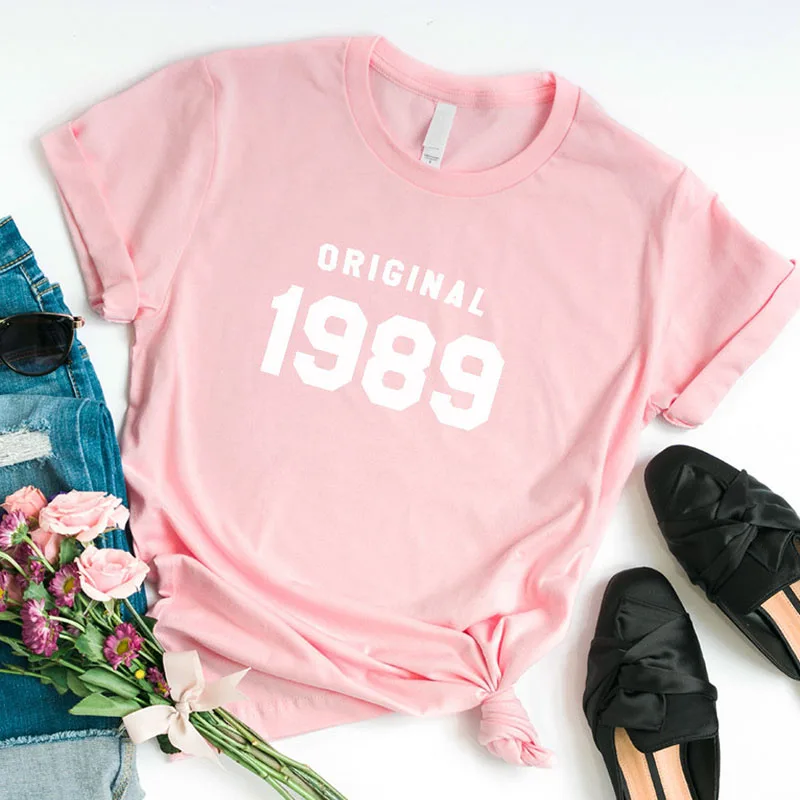 

Skuggnas Original 1989 Birthday T-shirts Mom Life Tops Fashion Tshirt Graphic Tee for Women 30th Birthday Gifts for Her