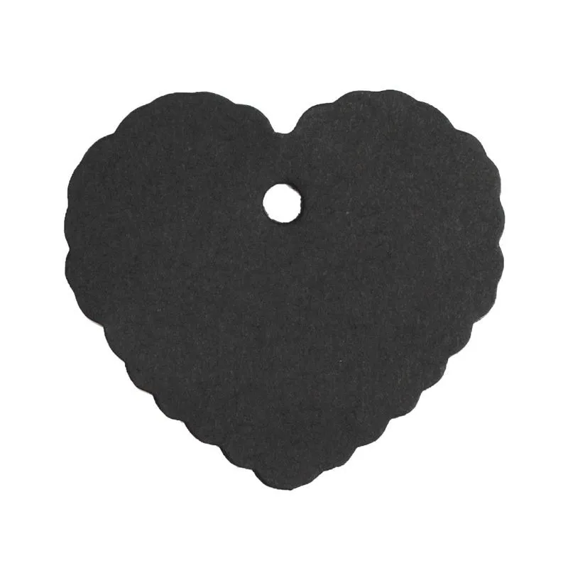 50pcs Black Kraft Cardboard Tags, Heart shaped Cardboard Label, Luggage DIY Blank Kraft Hang tag,packing accessory-10037526