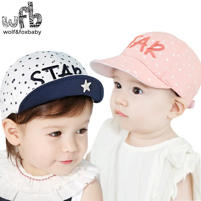 Retail 50CM round cap star embroidery letter Baseball cap baby children infant kids spring autumn fall