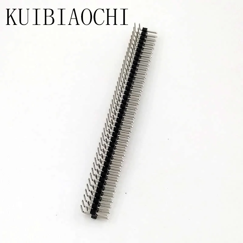 5pcs/LOT 2.54mm 2 x 40 Pin Male Double Row Right Angle Pin Header Strip pin header double row angle