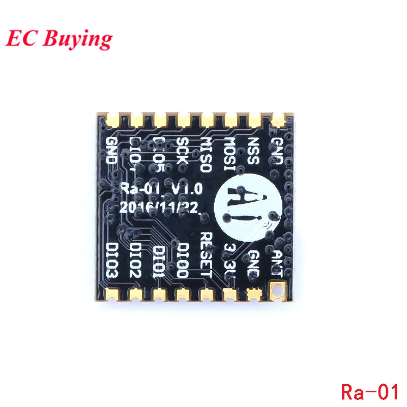 1-10 Buah Ra-01 SX1278 Modul Nirkabel Spektrum Penyebaran LoRa 433MHz 410-515Mhz Port Seri Nirkabel Antarmuka UART SPI Adaptor Ra01