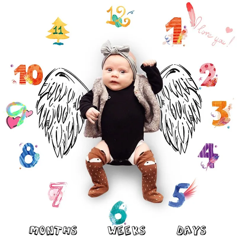 MOTOHOOD 100*100cm Newborn Baby Photography Wrap Angel wing Baby Photo Props Baby Muslin Swaddle Blankets Baby Room Accessories