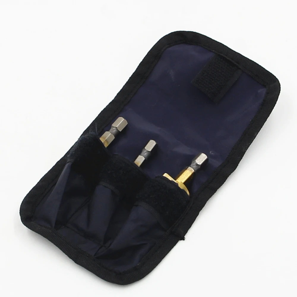 3-12mm 4-12mm 4-20mm Nylon Bag Packing Power Tools Wholesale Price 3pcs/set Metal Drilling HSS Step Drill Bits