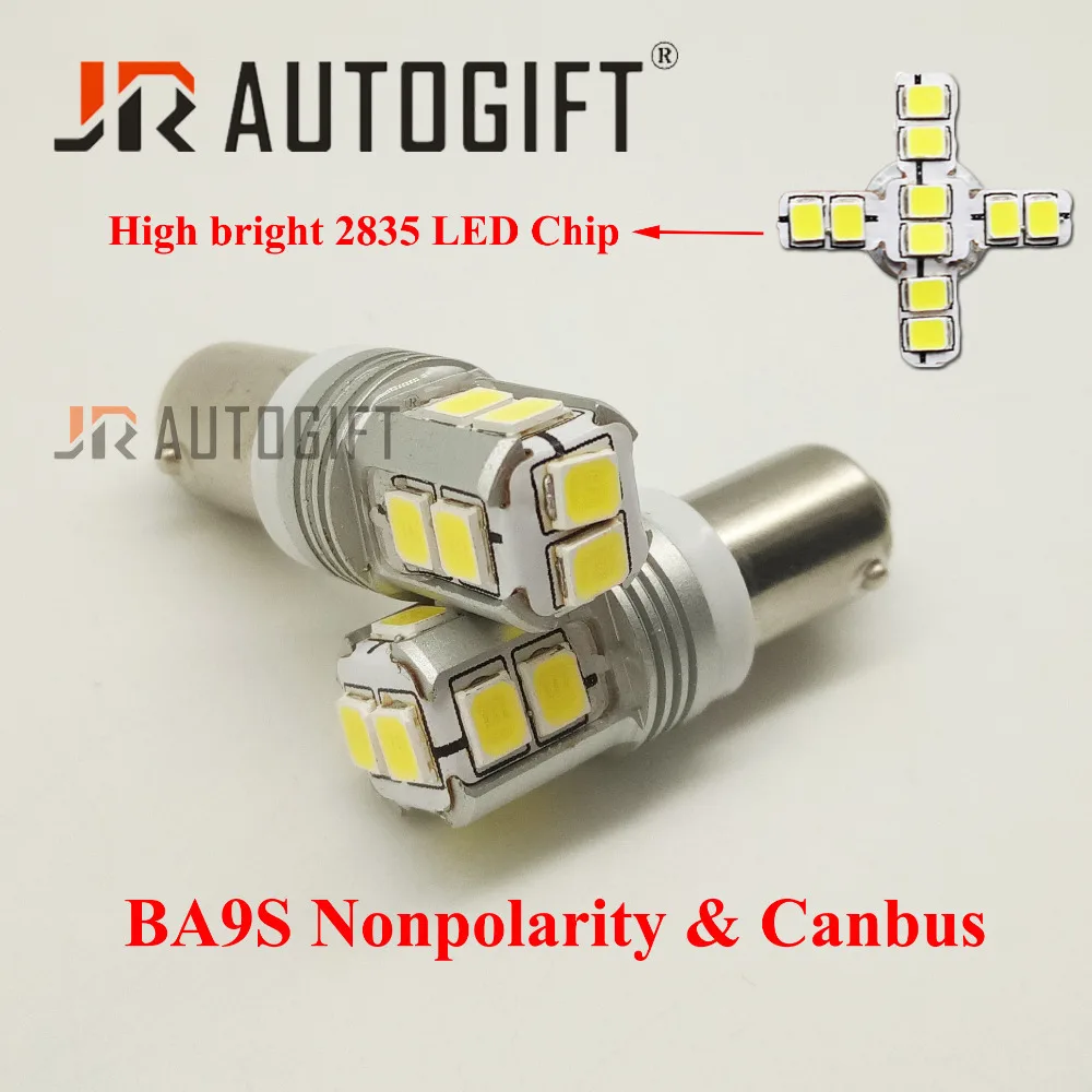 50x BA9S Canbus No error Nonpolarity White High Power 2835 10smd T4W LED Bulbs For Car Parking Lights Interior indicator bulb12V