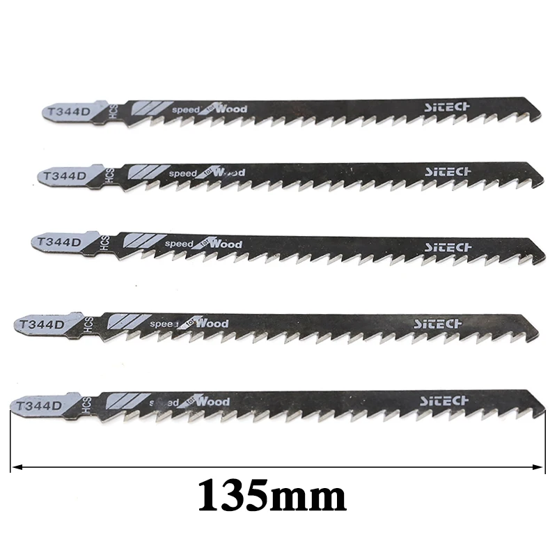 5PCS 135mm T344D Super-long Saw Blades Clean Cutting For Wood PVC Fibreboard Reciprocating Saw Blade Power Tools