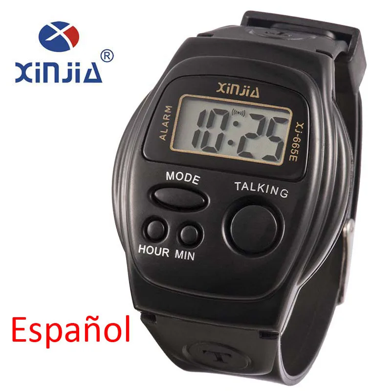 New Simple Old Men And Women Talking Watch Speak Spanish Blind Electronic Digital Sports WristWatches For The Elder