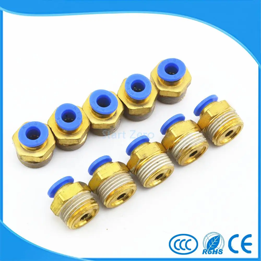 

10X 8mm Tube X 3/8'' Male Thread Quick Connector Pneumatic Air Fittings pc8-03