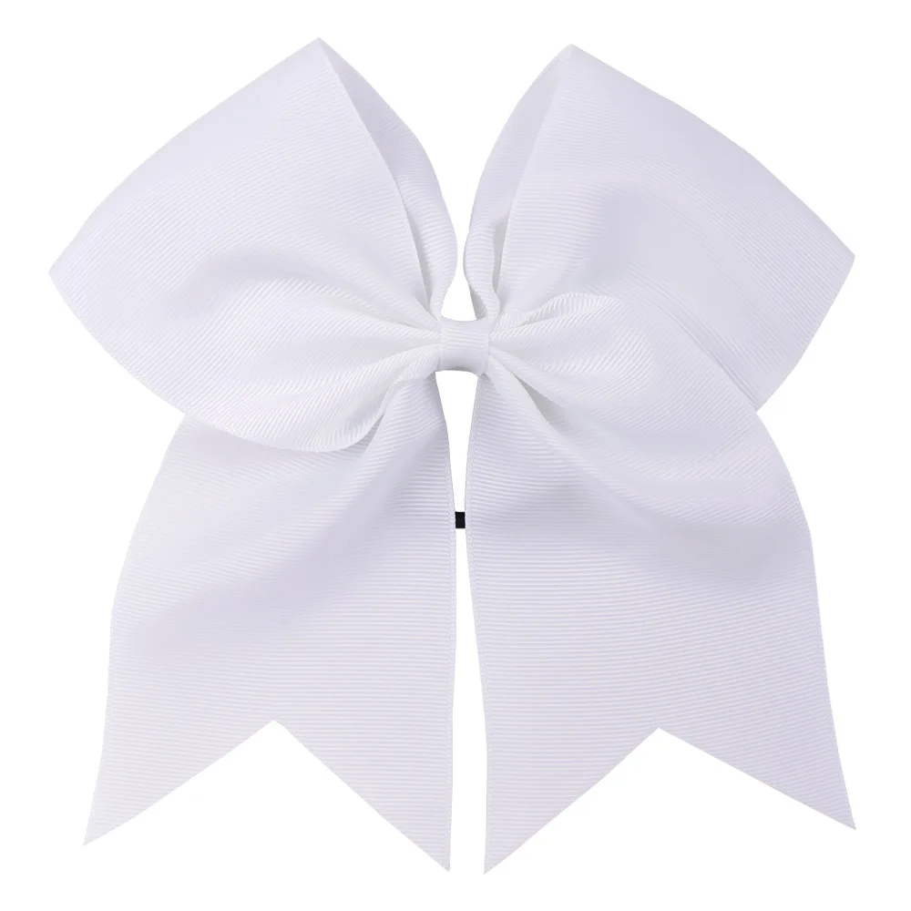 7 Inch Solid Girls Cheer Bows Grosgrain Ribbon Hair Bow With Elastic Ponytail Hair Holder For Kids Hair Bands Hair Accessories