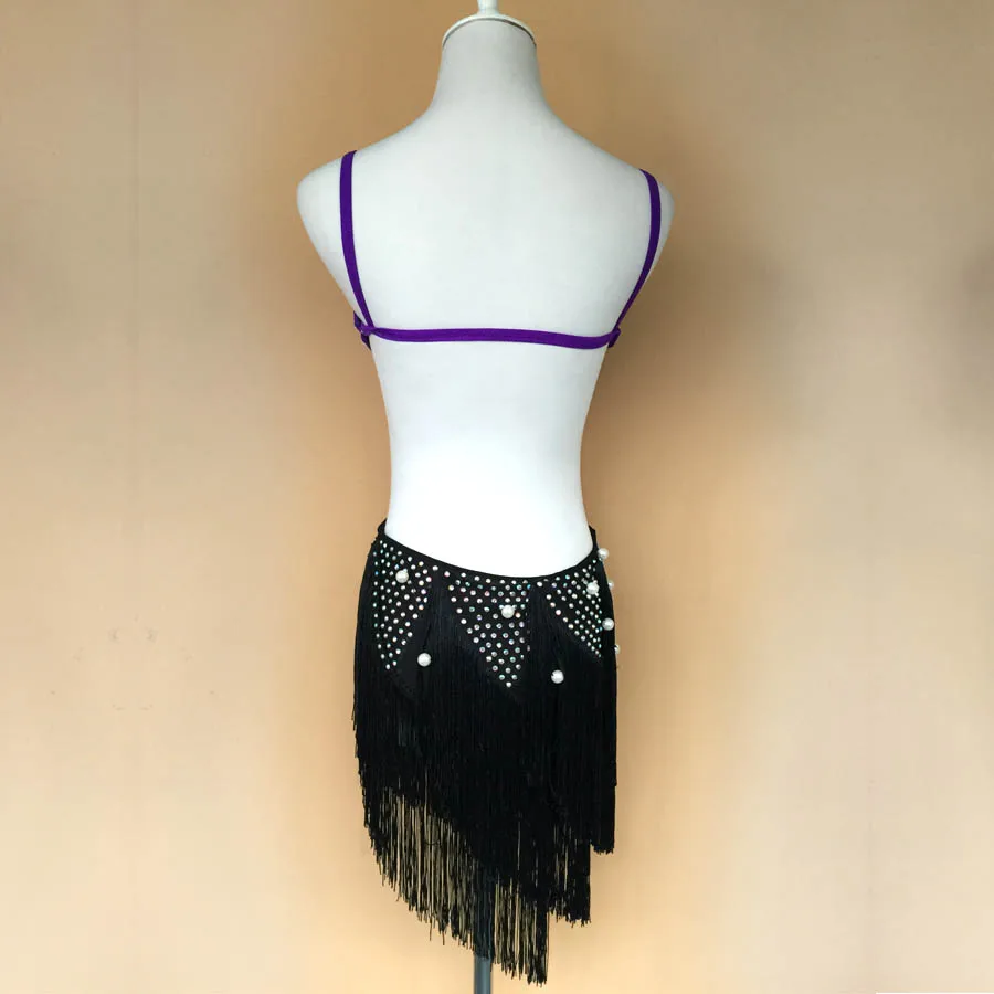 New style latin dance costume sexy sequins Feather latin dance dress for women latin dance competition dresses S-4XL