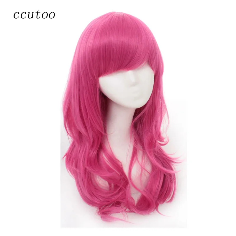 

ccutoo 65cm/26" Blue Rose Red Golden Brown 5 Colors Medium Curly Synthetic Hair High Temperature Fiber Cosplay Full Wigs