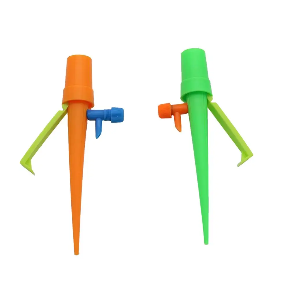 

2 Pcs Adjustable Automatic Spiked Drip Watering Device with Support Bracket Garden Irrigation Plant Self-Watering Dripper