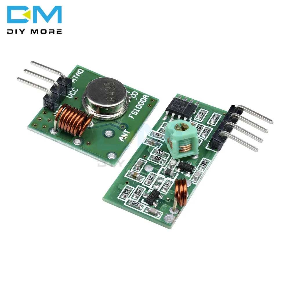 RF Transmissor E Receptor Link Kit para Arduino, Controle Remoto Sem Fio Módulo Voltage Board, 315 433 MHz, 315MHz, 433 MHz