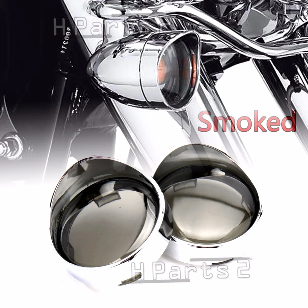 Biseles de señal de giro con visera biselada, cubierta de lente cromada, humo, ámbar, rojo, apto para Harley Softail Sportster Touring Sportster