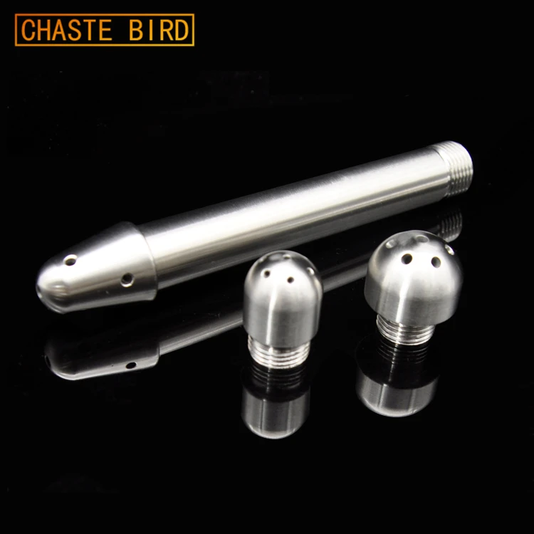 Chaste Bird Stainless Steel Shower Enema Water Nozzle 3 style Plug Head Enema Anal Cleaning A241