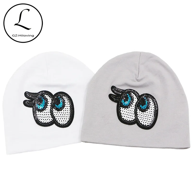 

GZHilovingL 2018 Brand Baby Cap Cartoon Eye Double Cotton Knit Beanie Hats For Toddler Boys Girls Spring Autumn Winter Skullies