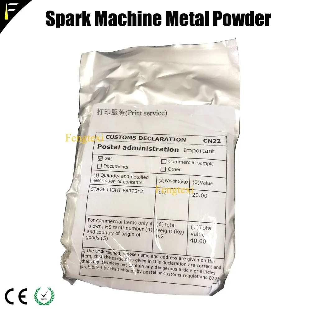 10xbag Cold Spark Fountain Machine Metal Powder TI 200g/bag Fireworks Powder Refill Consumables MSDS Certification Material