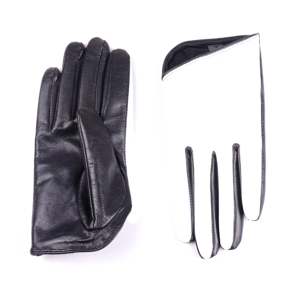 Women's Ladies Real leather Fashion Punk Classical Elegant Driving White Gloves Touch Screen Short Gloves