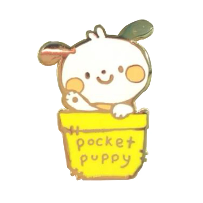 Pocket puppy lapel pin cute dog brooch funny game badge surprise gift