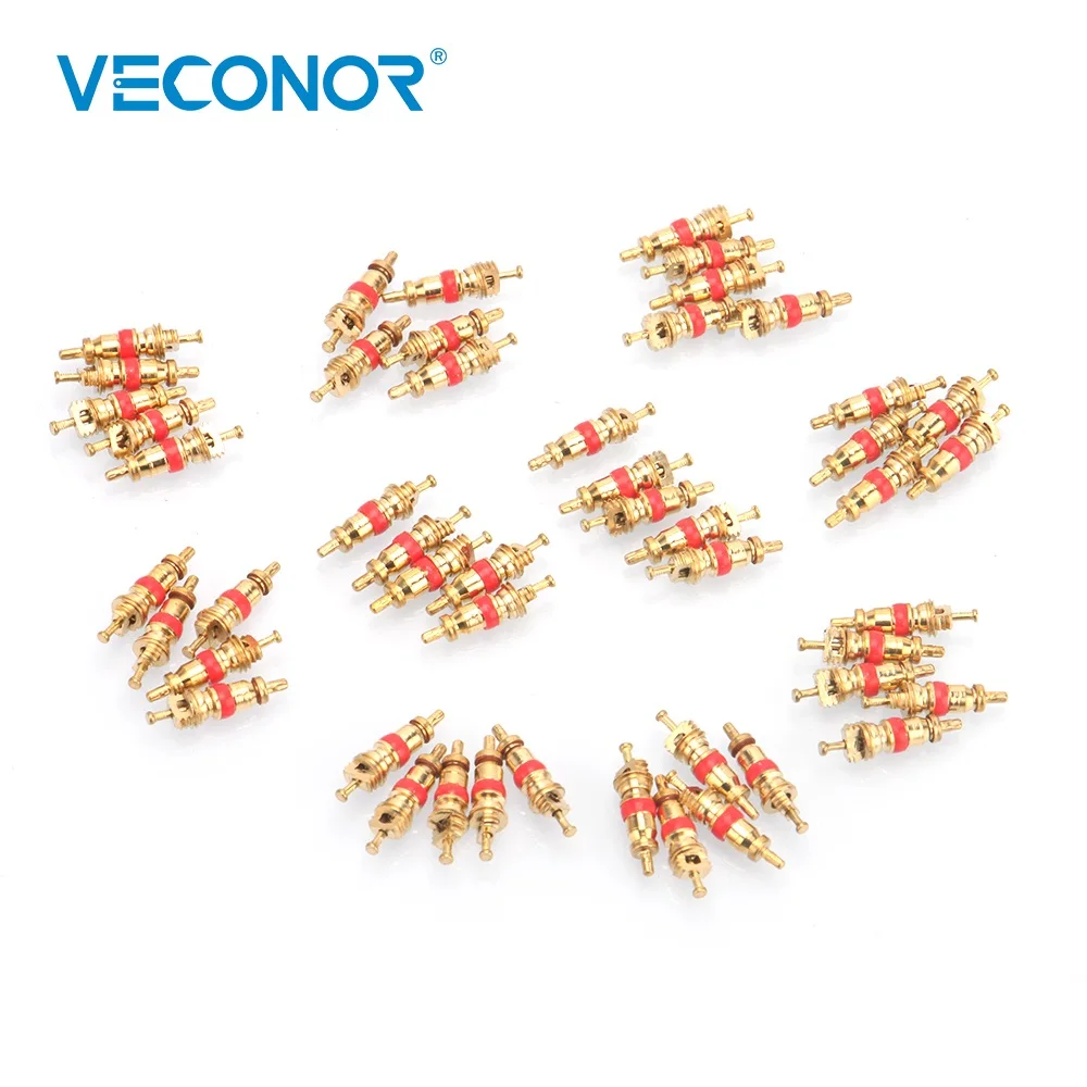 

Veconor 50PCS Tire Valve Core Copper Material Tire Car Bike Tires Wire Accessories Bicycle Valve Tubeless Auto Replacement Parts