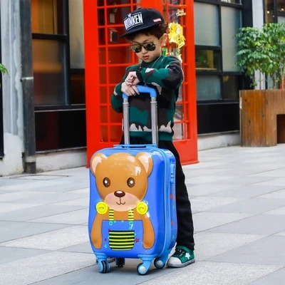 Letrend 3D Cartoon Rolling Luggage Spinner Children Wheel Suitcases Kids Cute Trolley Travel Bag Student Carry On School Bags