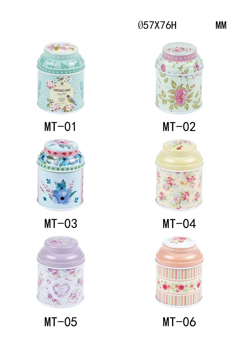 Round tin tea caddy candy jewelry gift storage box W9248