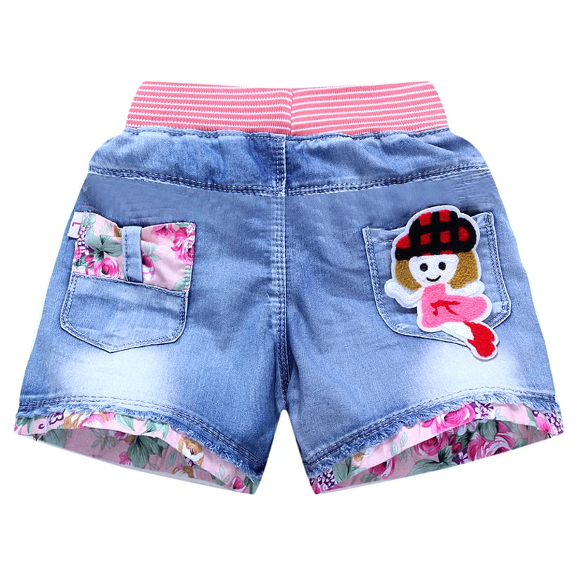 Summer Kids Short Denim Shorts For Girls Fashion Girl Short Princess Jeans Children Pants Girls Shorts Flower Girls Clothing