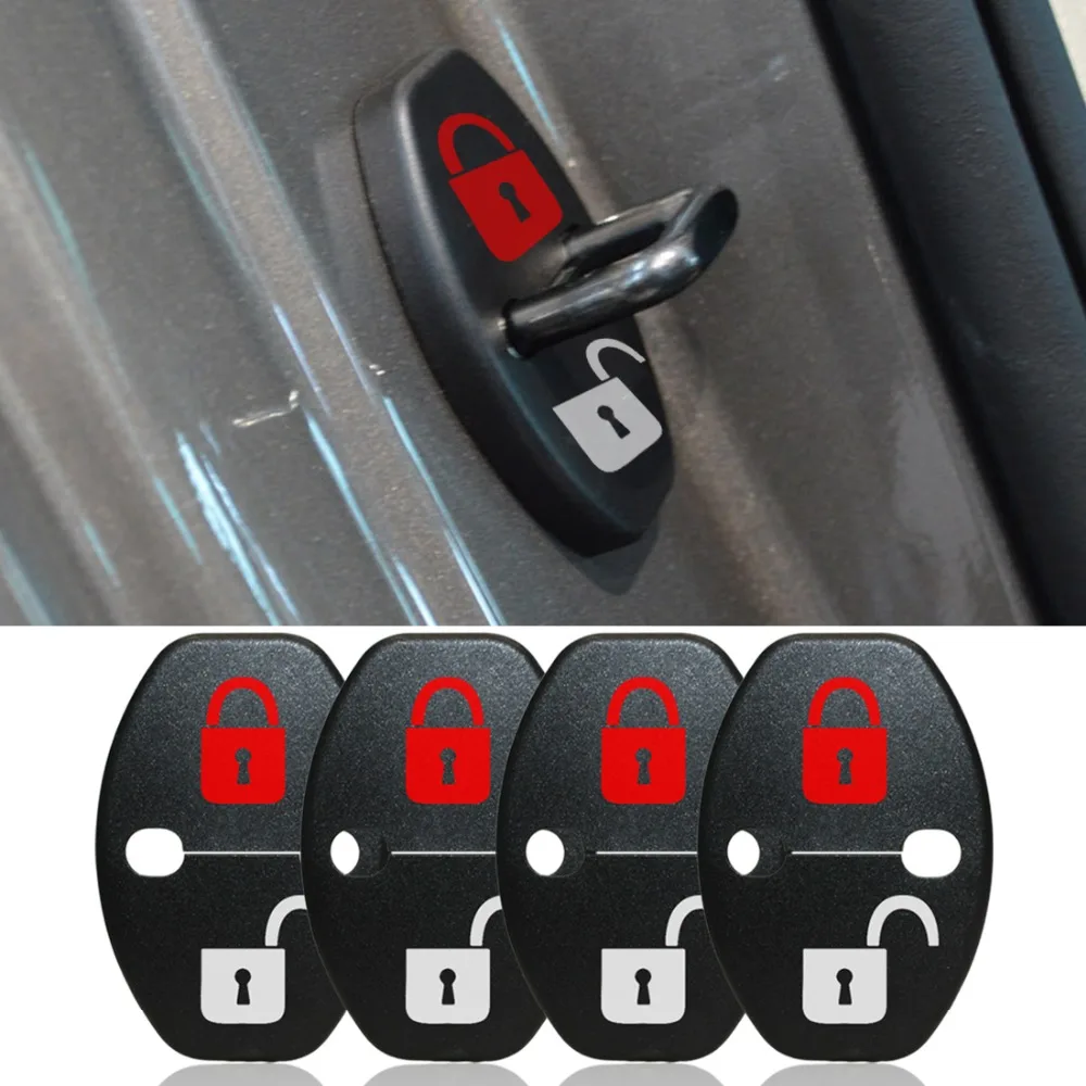 DIY Lock Sticker Car Accessories Car Door Lock Cover For Audi A6 A7 A8 S3 S5 S6 S7 S8 SQ5 TT TTS RS5 RS6 RS7 Q3 Q5 Q7 SQ5 4Pcs