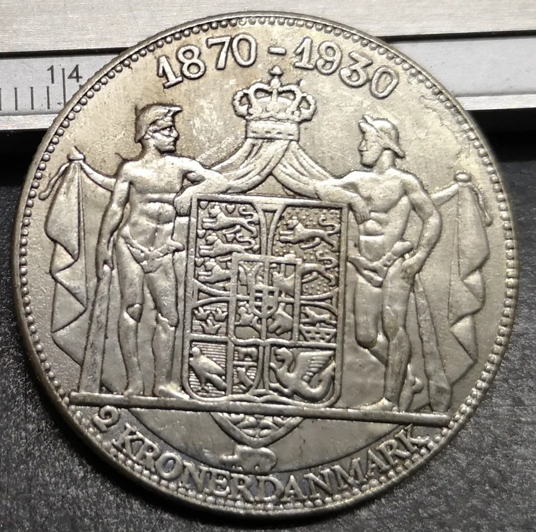 1930 Denmark 2 Kroner-Christian X(King's Birthday) Silver Plated Copy Coin