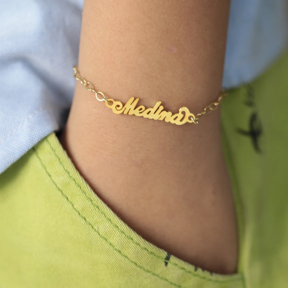 Cu925 Silver Baby Bracelet  Customized Carrie Name Bracelet Nameplate Bracelet for Kids women Personalized Jewelry  Gift