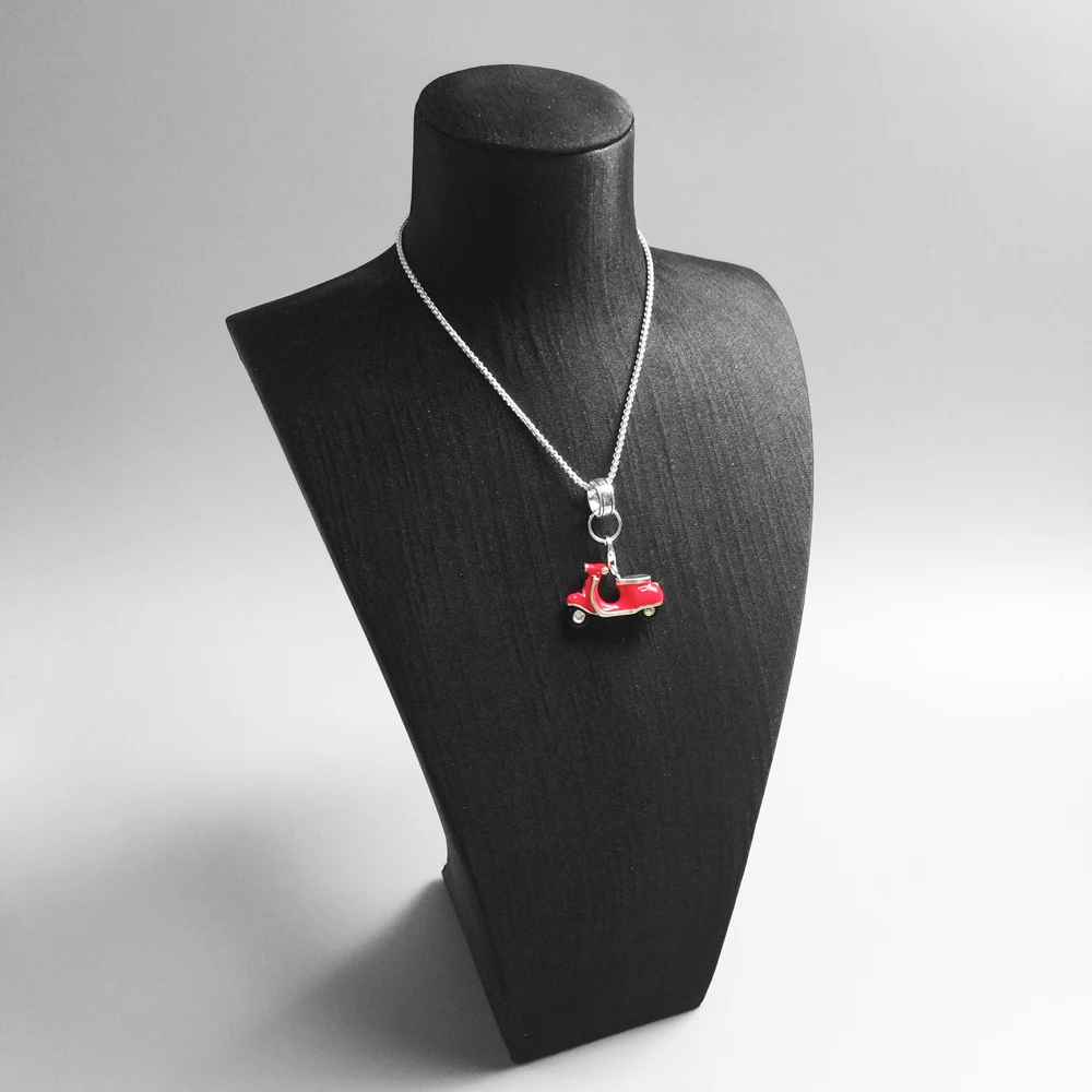 Red Motorcycle Sports Car Bus Taxi Charm Pendant,Jewelry 925 Sterling Silver Gift For Women Men Boy Girl Fit Bracelet Necklace