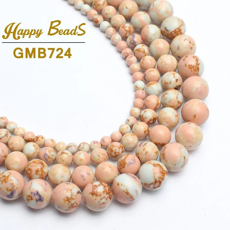 Wholesale Bare Pink Imperial Stone Beads For Jewelry Making Natural Stone Beads DIY Bracelet Choker jewellery 4/6/8/10mm 15''
